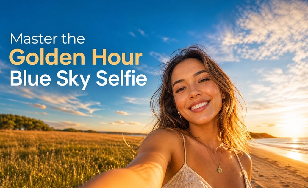 golden hour blue sky selfie editing