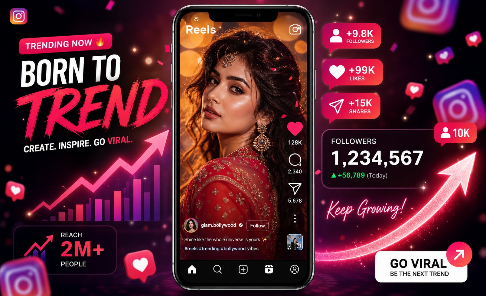 Trend on instagram with bollywood photo prompts