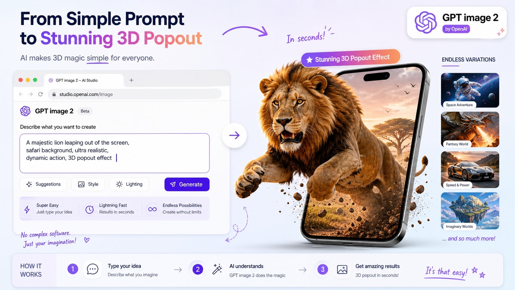 Simplify generation with breaking through the screen prompt