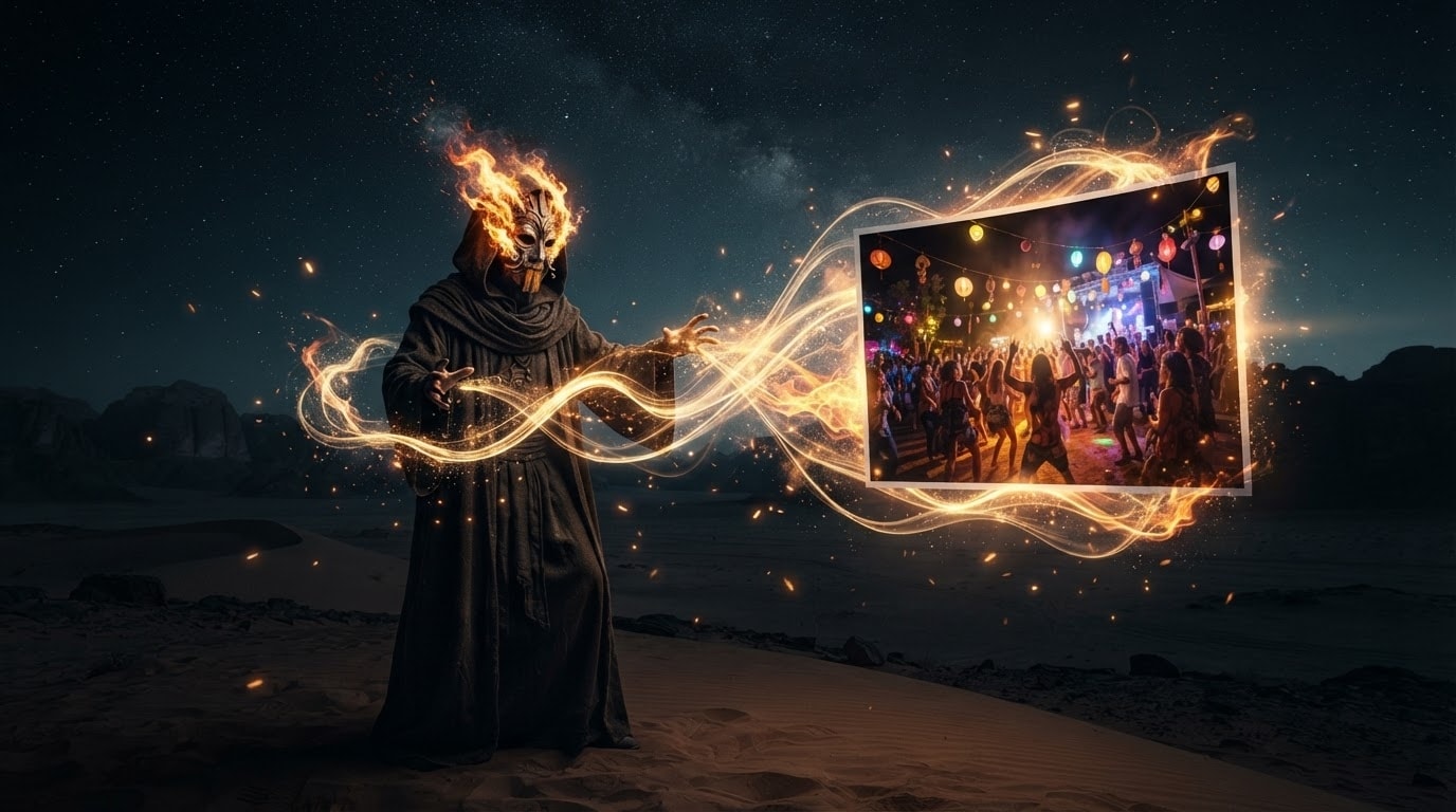 Seamless burning mask AI generation workflow