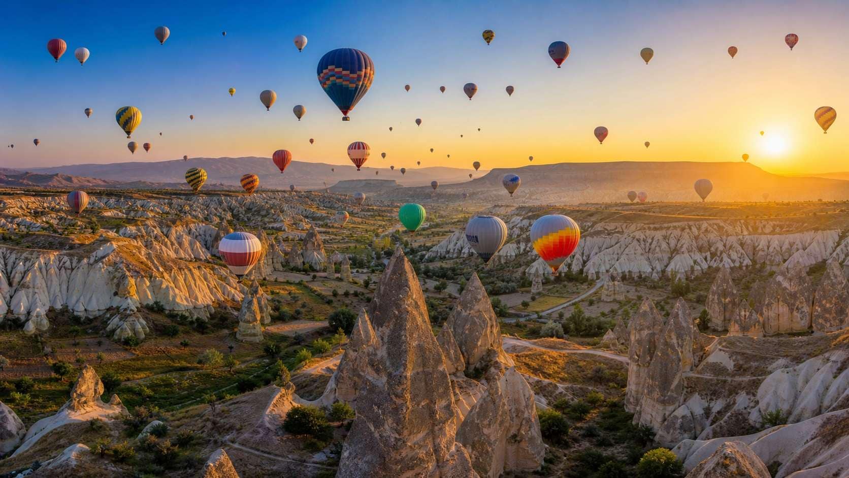 AI hot air balloon prompt still image converted into video in Filmora
