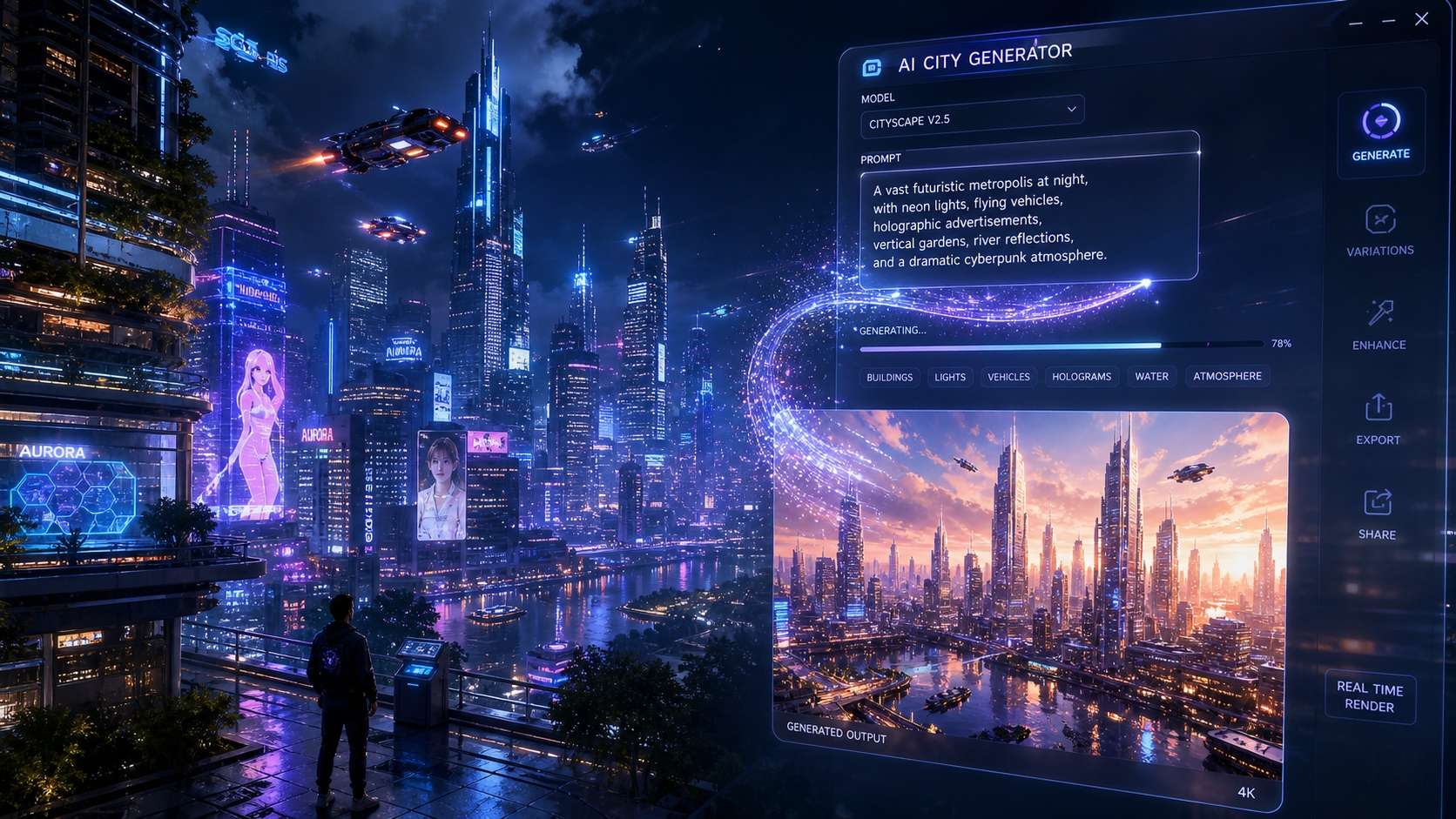 Build a futuristic city tour instantly with AI