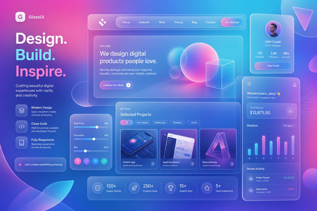Craft UI designs with ChatGPT glassmorphism poster prompts