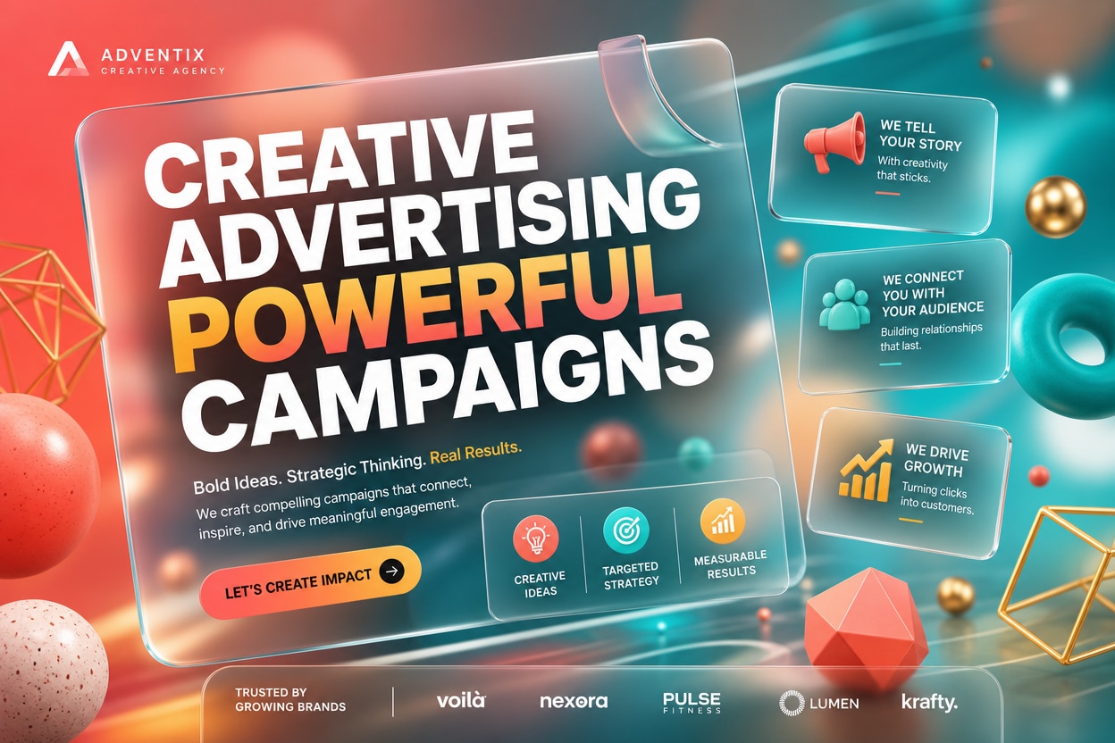 Advertising with AI frosted glass poster prompts