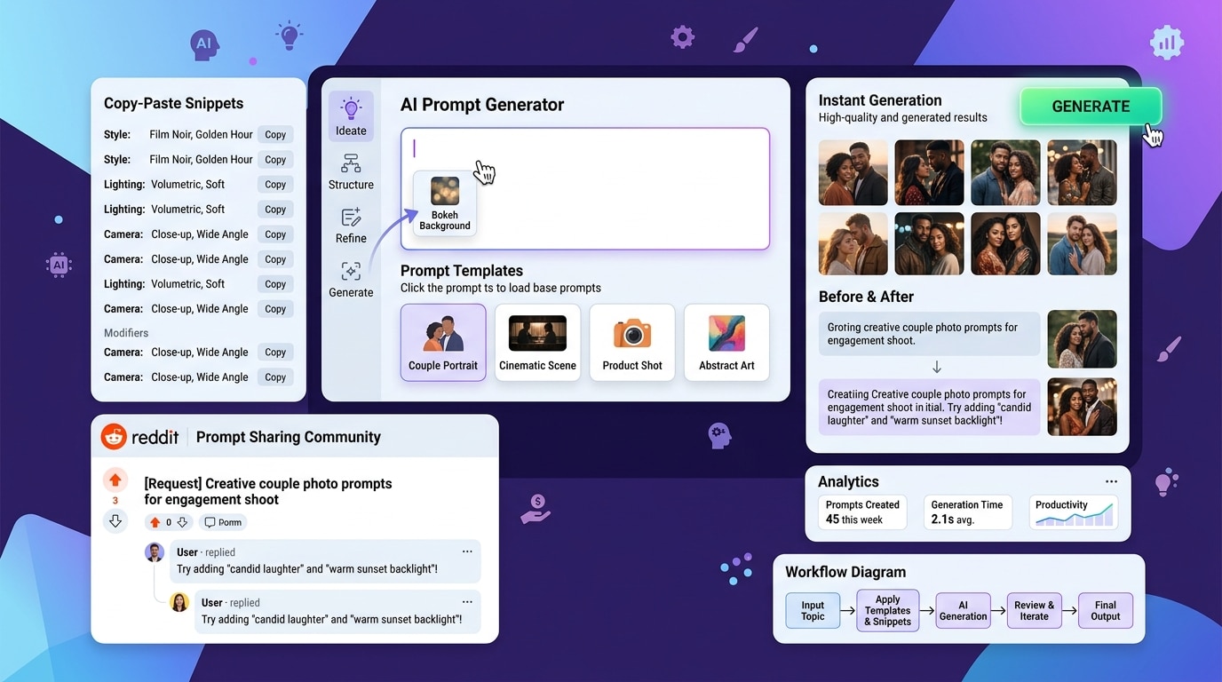 easy copy and paste chatgpt couple photo prompt generator