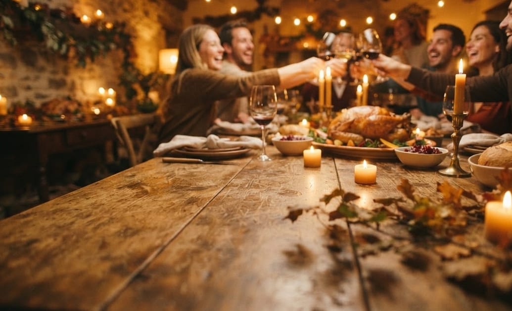 Apply warm autumn filters to Friendsgiving pictures