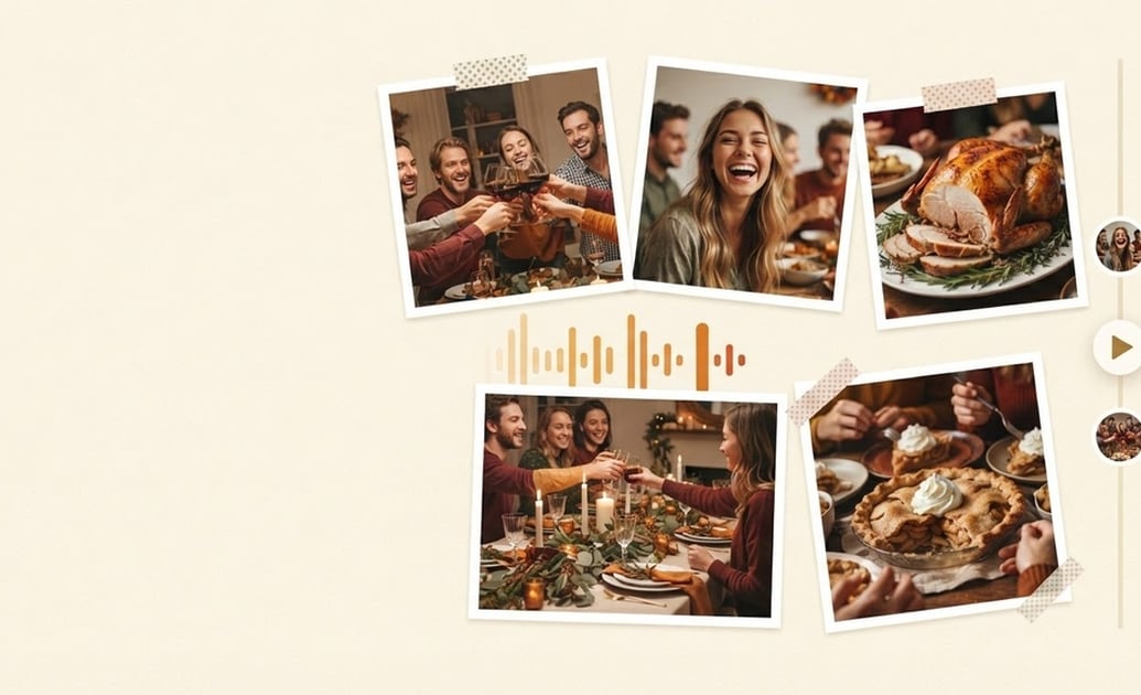 Assemble Friendsgiving photo montage video