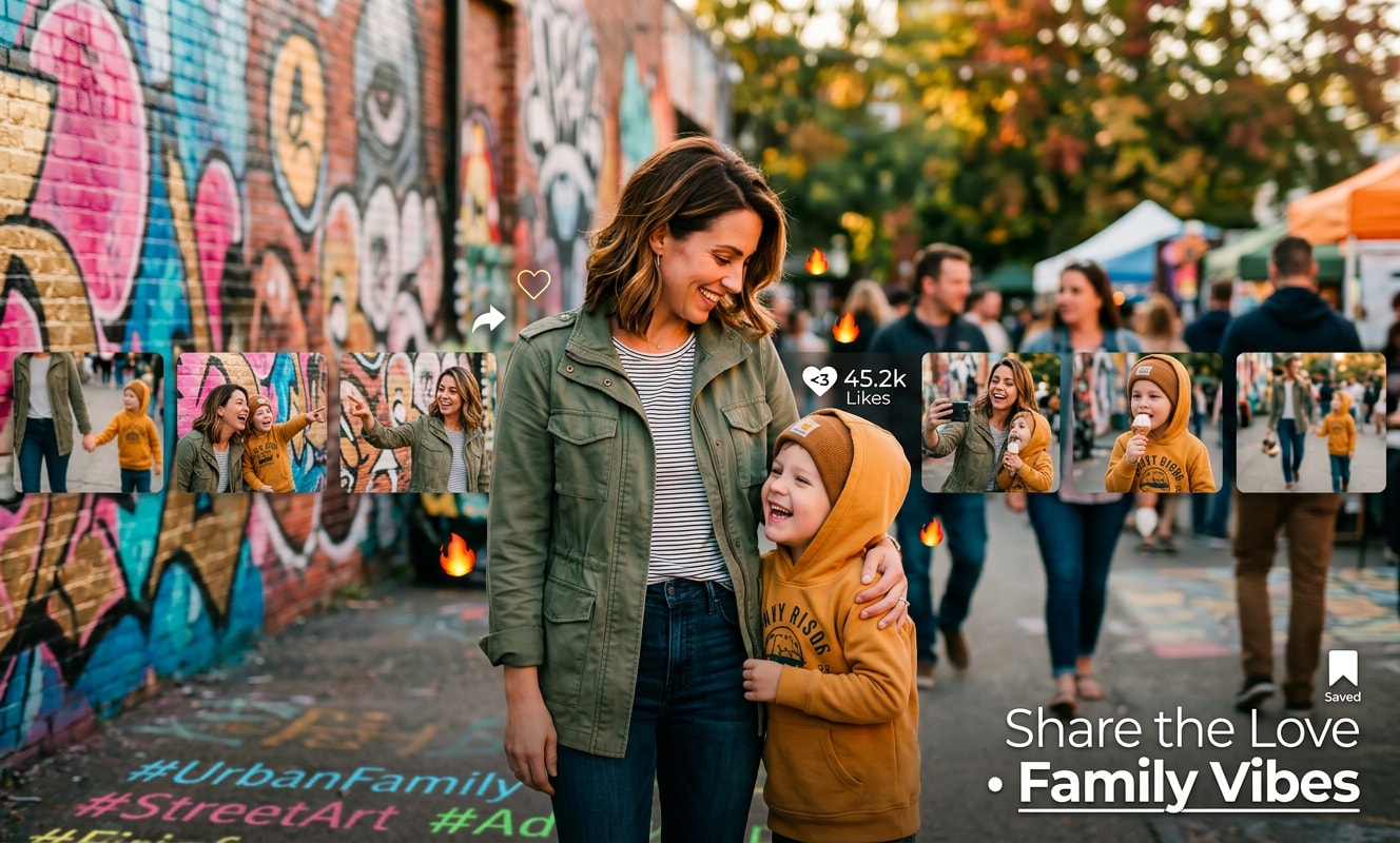 Perfect for social media sharing with AI generated family photos