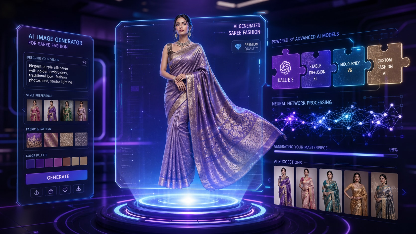 Access Premium AI Models for chatgpt saree prompt