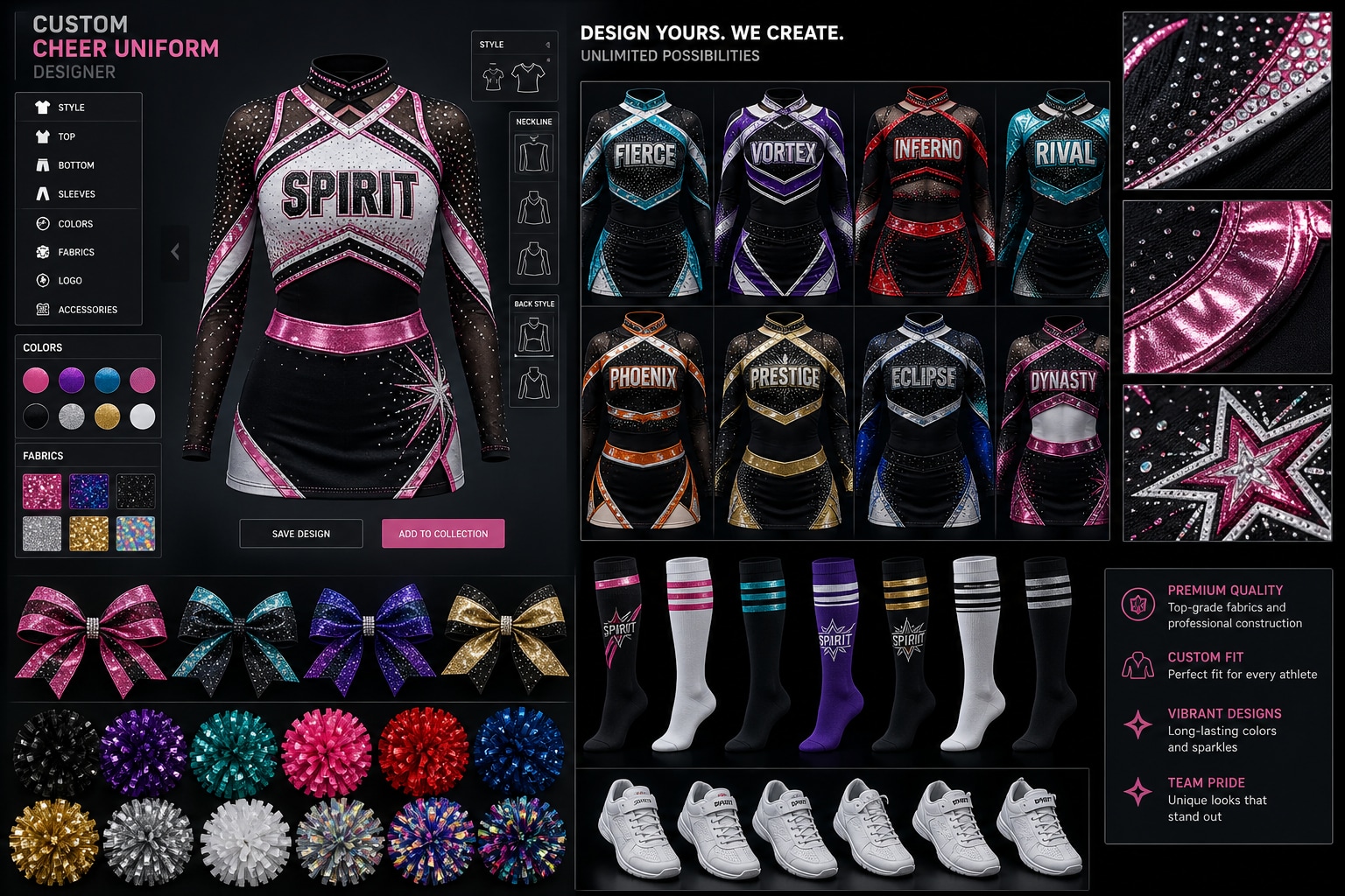 Design custom spirit squad uniforms