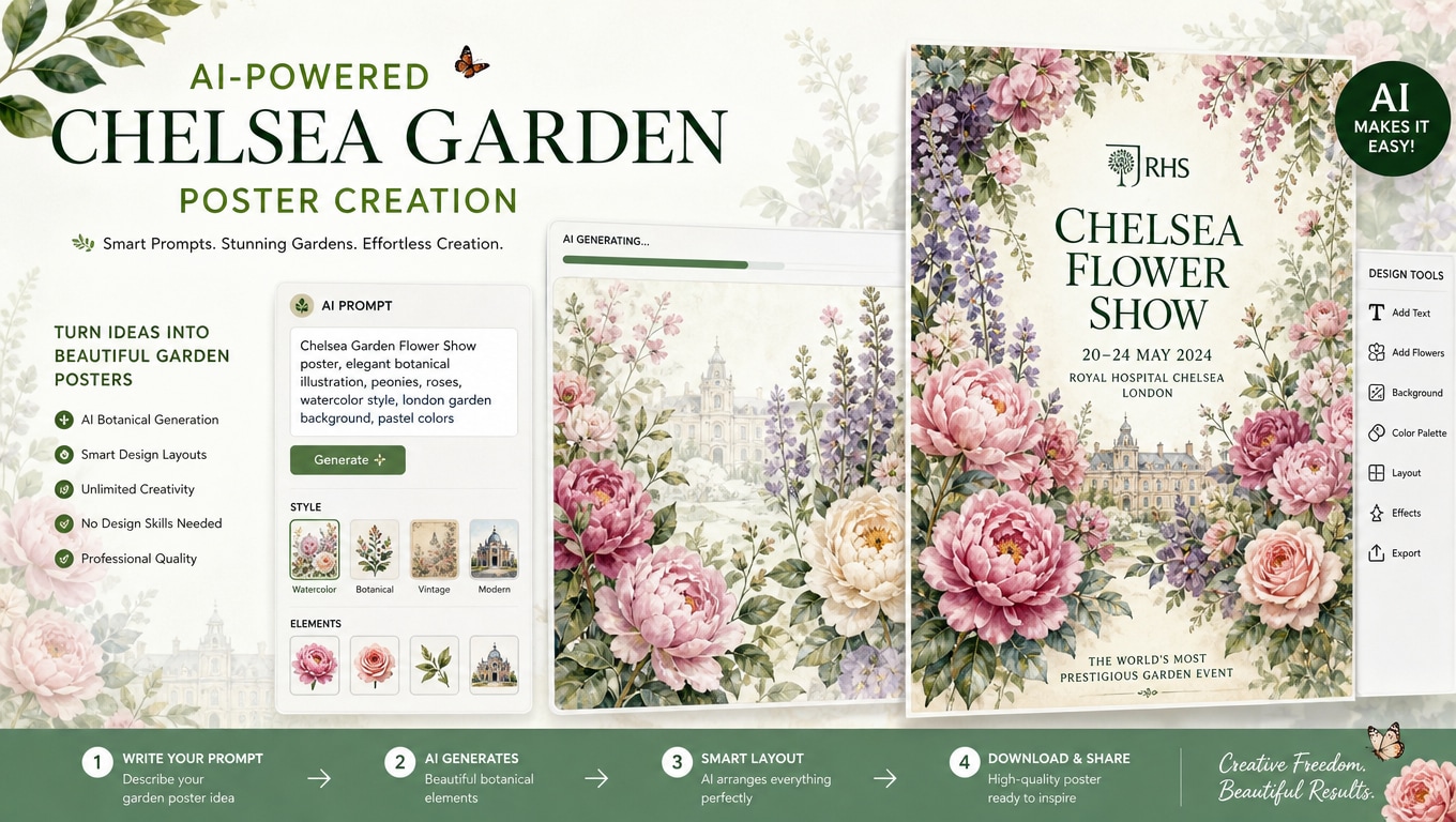 AI generation tools for garden posters