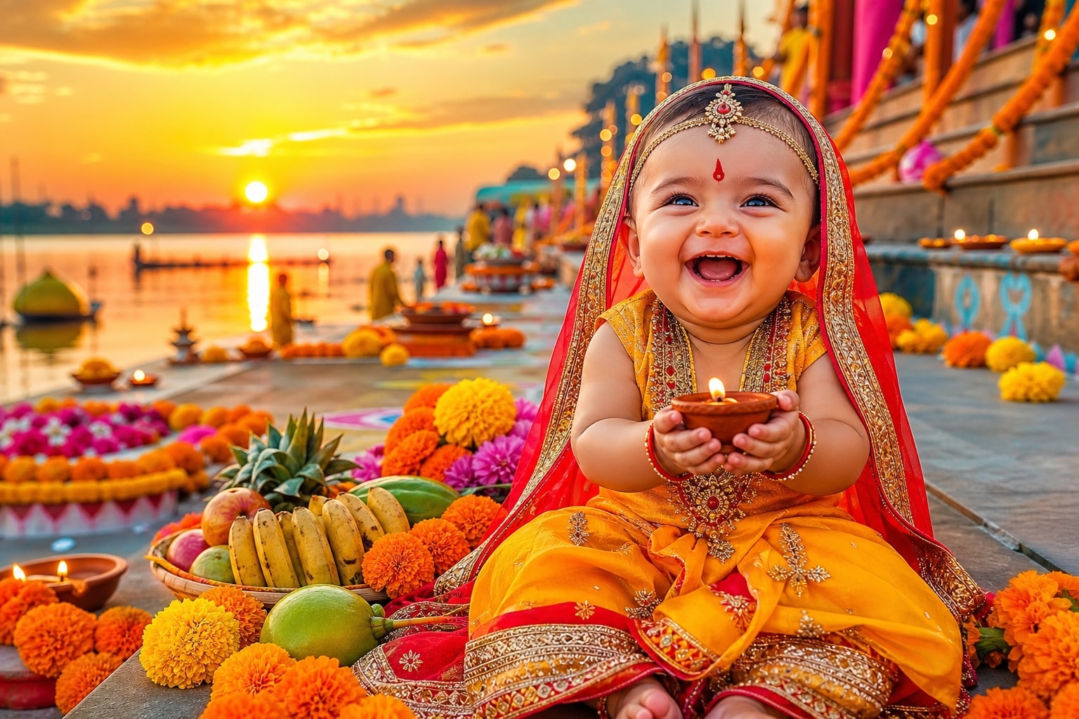 Dominate social media with a viral Chhath Puja baby ai photo prompt