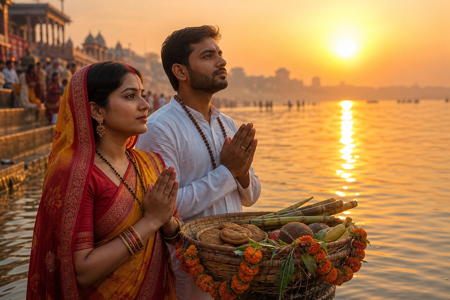 Goddess Ganga couple prompt and Ganges river visuals