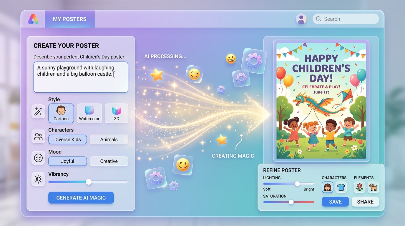 Easy AI design tools for posters