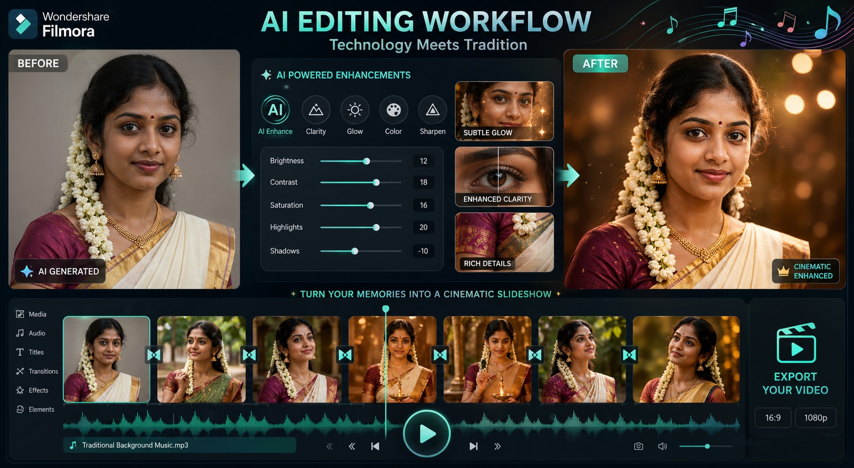 Enhance your Chithi Ponnu AI edits effortlessly with Filmora