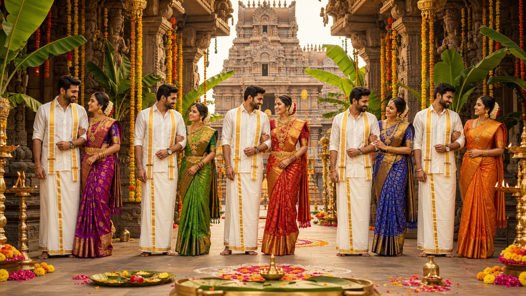 Authentic Indian couple saree poses