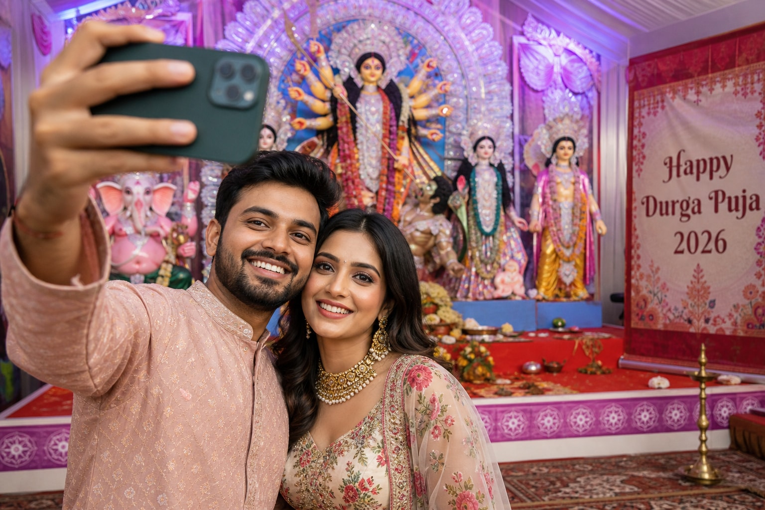 durga puja couple prompts