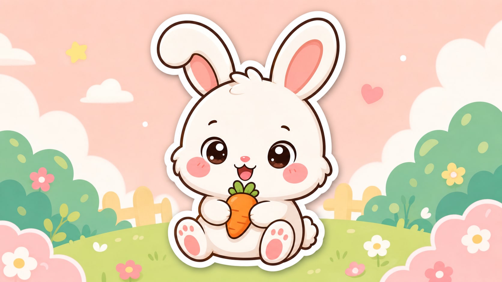 kawaii rabbit sticker prompt feature image