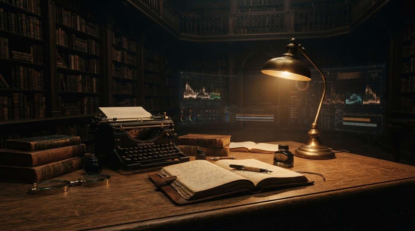 Edit and refine dark academia library visuals