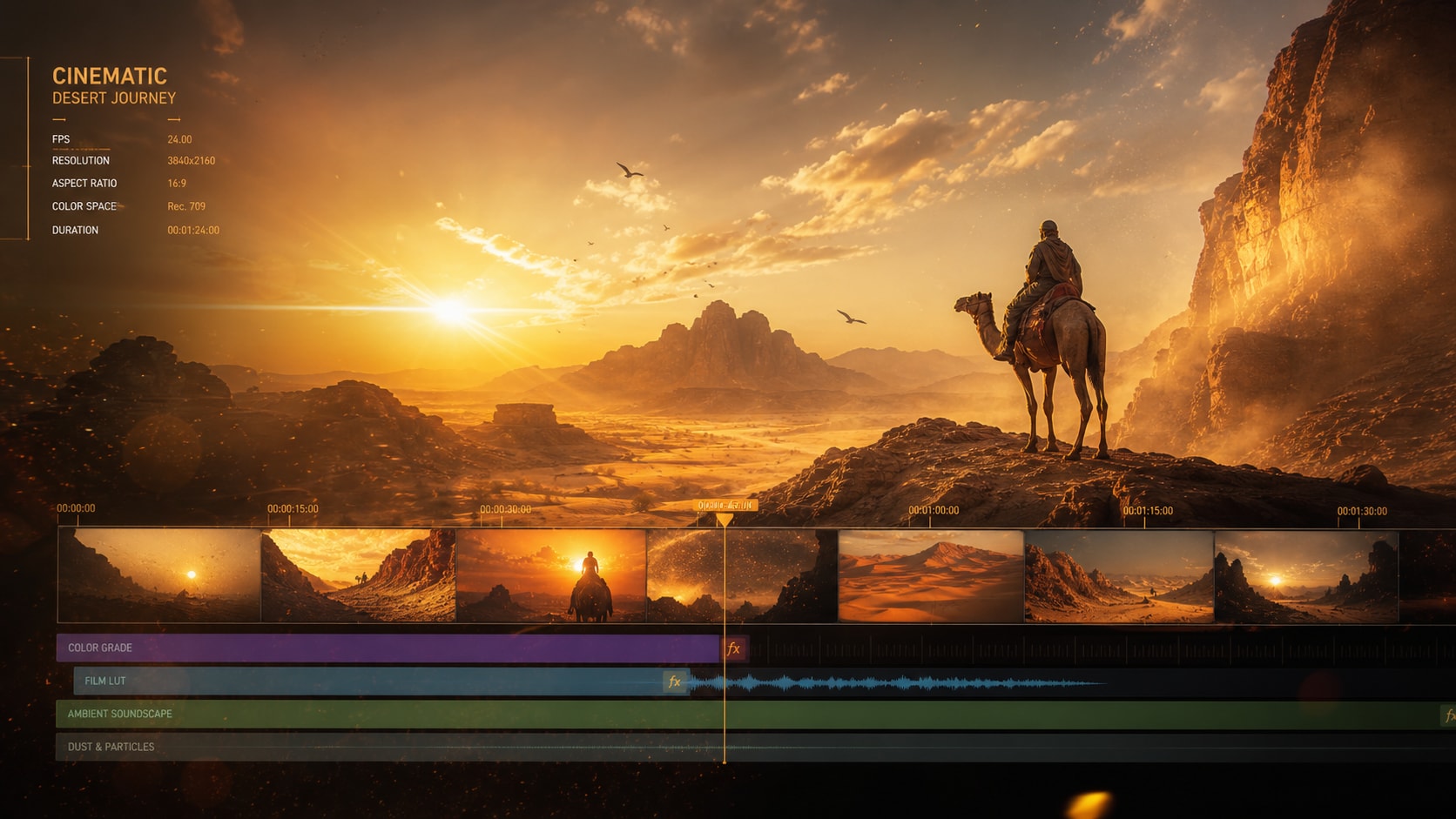Seamless integration with video editing for desert ai image prompts