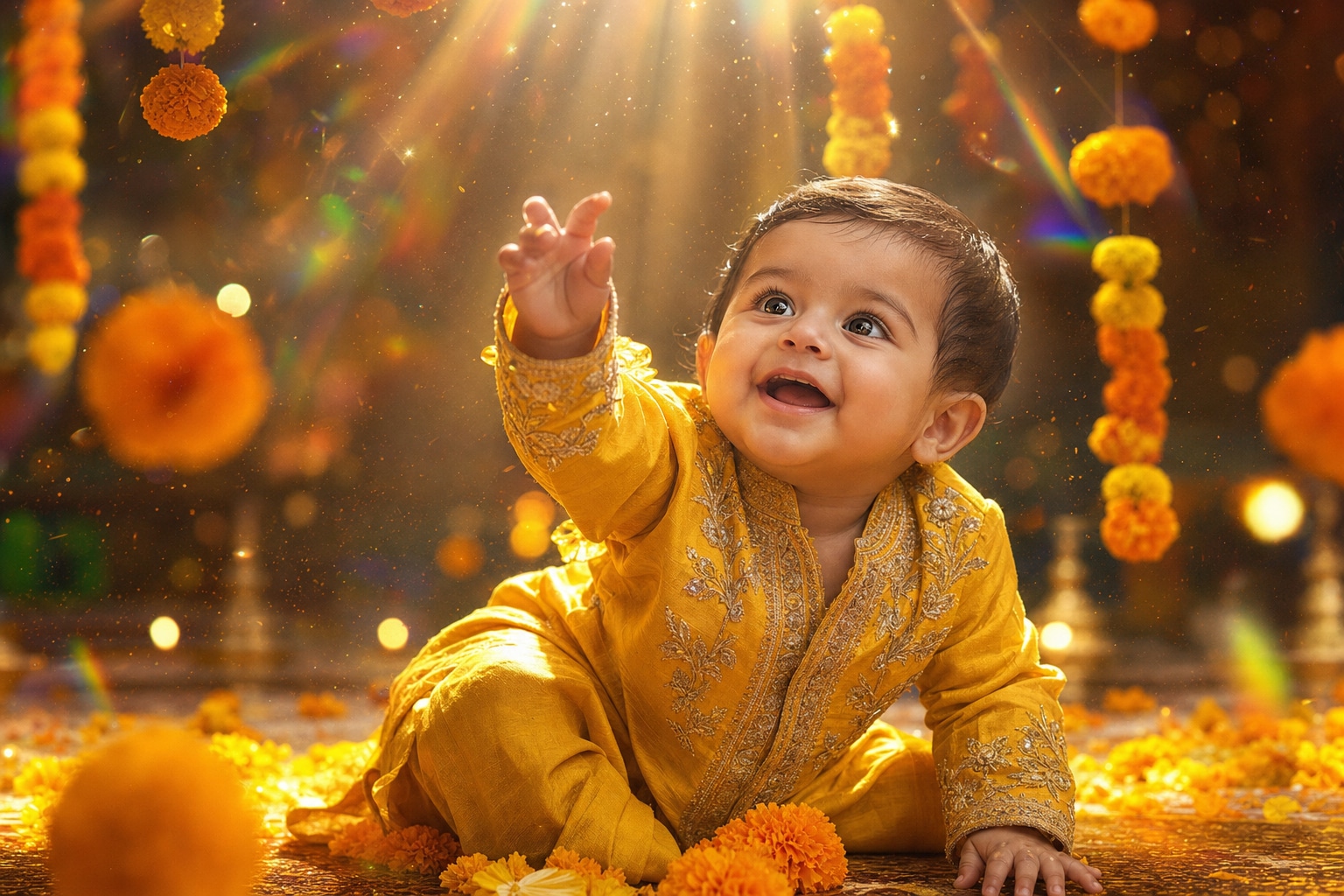 Harness advanced AI models easily for diwali baby prompt