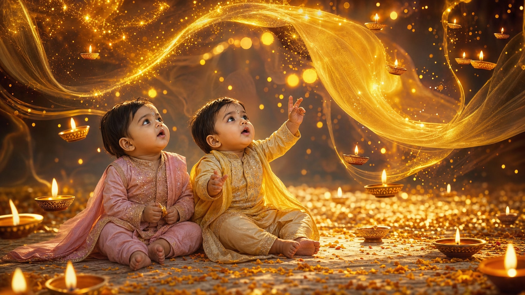 Seamless video integration for diwali baby prompt