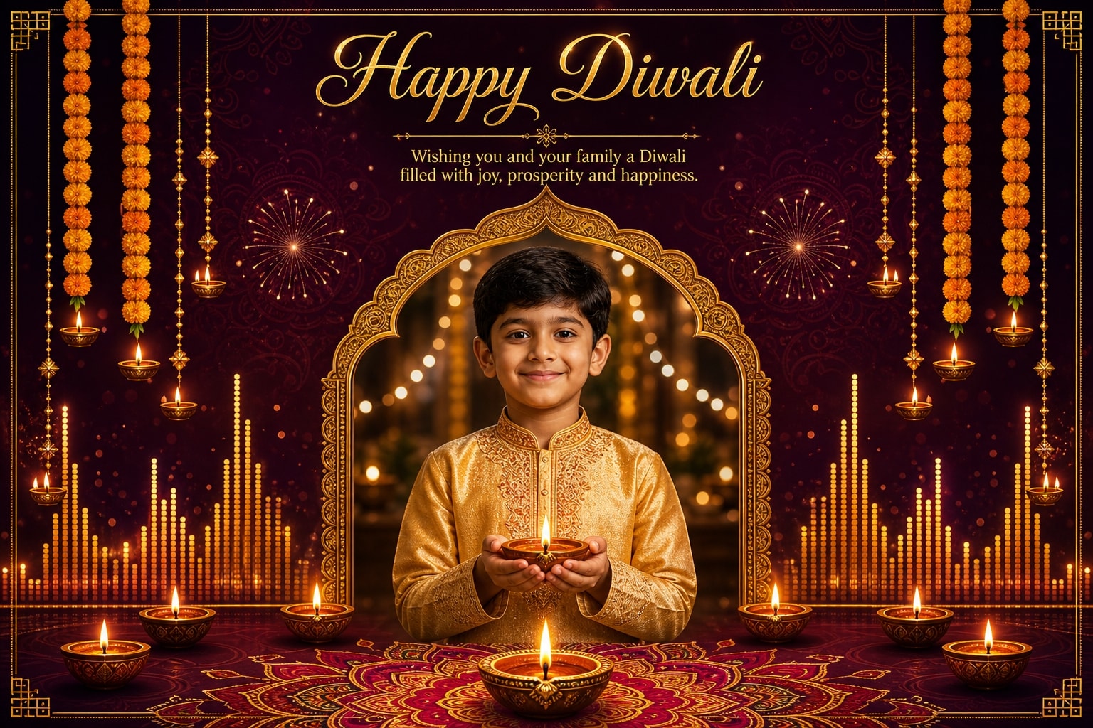 Utilize video templates for Diwali visuals