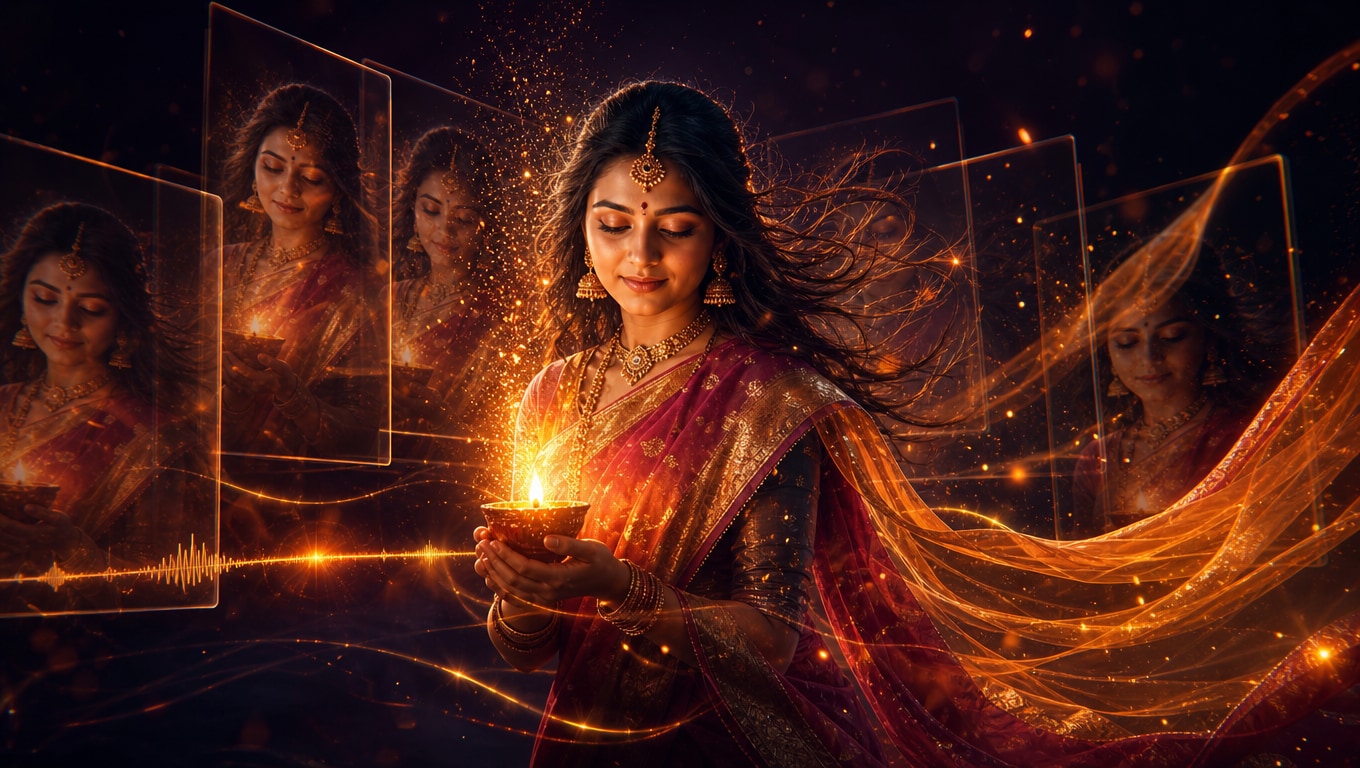 Animate Indian girl diya AI prompts into video