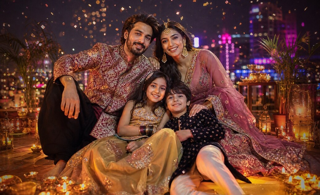 Dominate social media with viral diwali family photo ai prompt edits