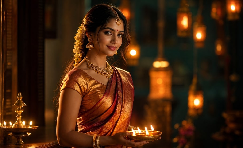 Advanced AI generation models for Diwali girl prompt