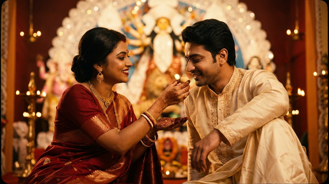 Advanced poses for Durga Puja portraits