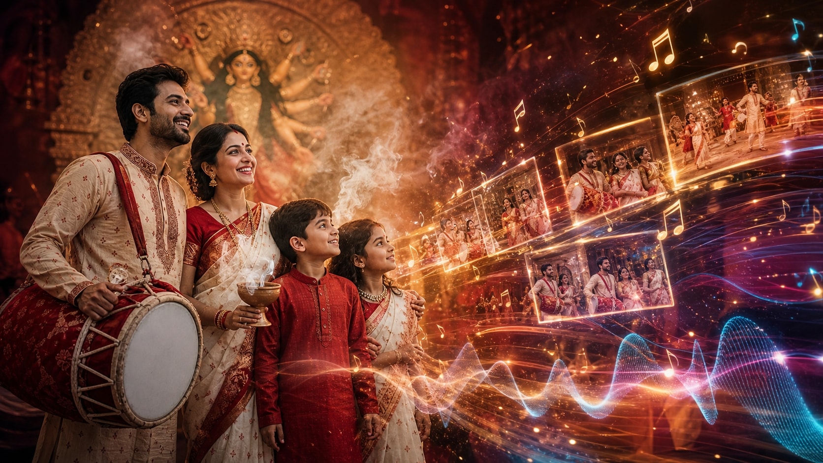 Turn your dhaak family prompt into a dynamic video with Filmora