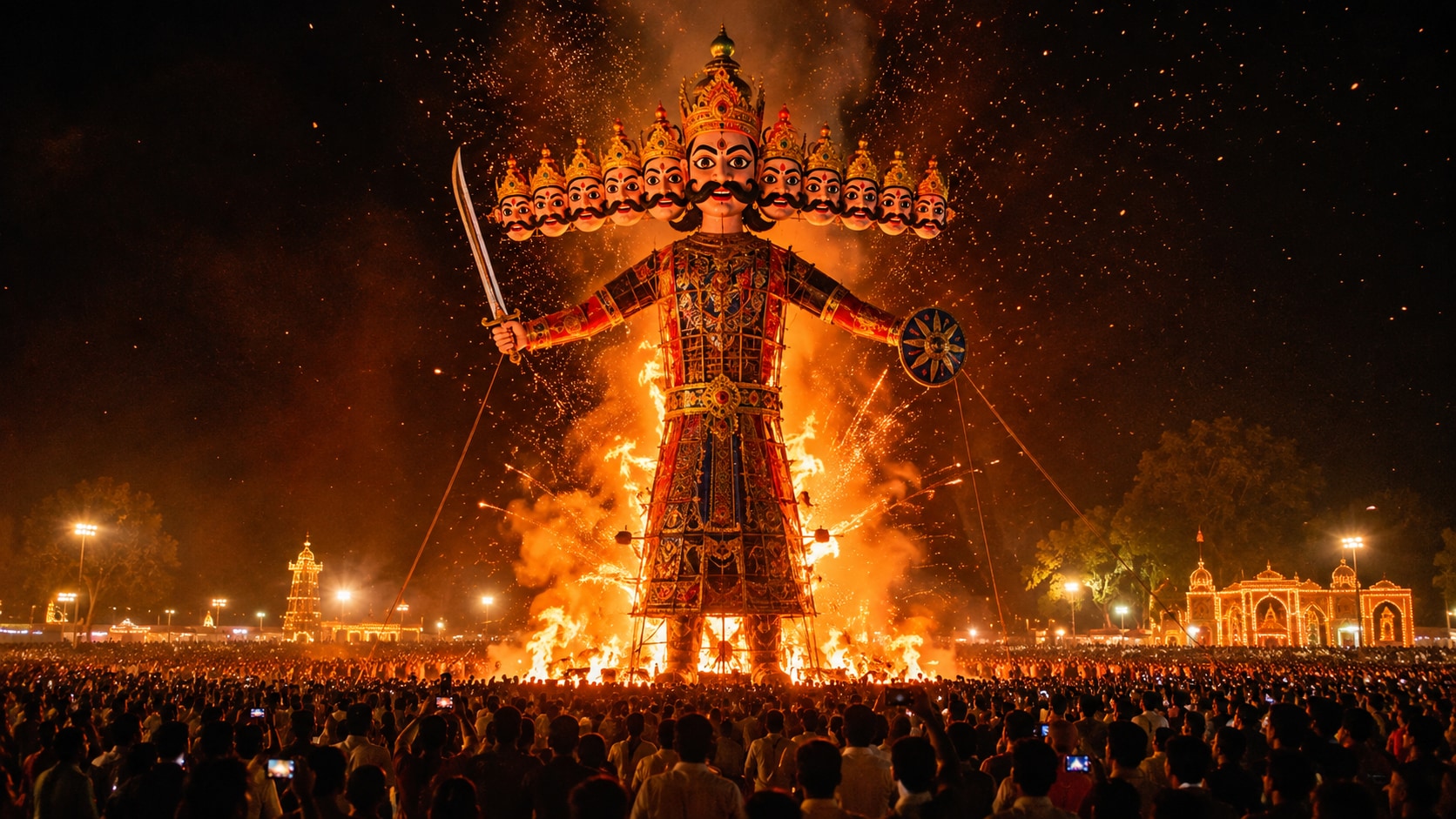 Nano Banana model creating Dussehra ai prompt style variants