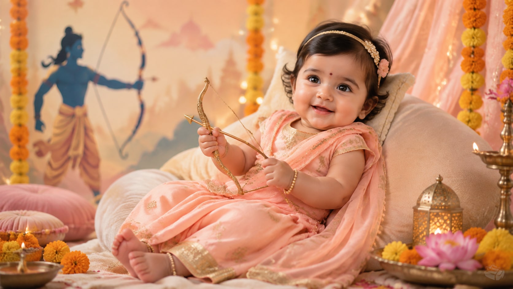 Nano Banana model creating Dussehra baby prompt style variants