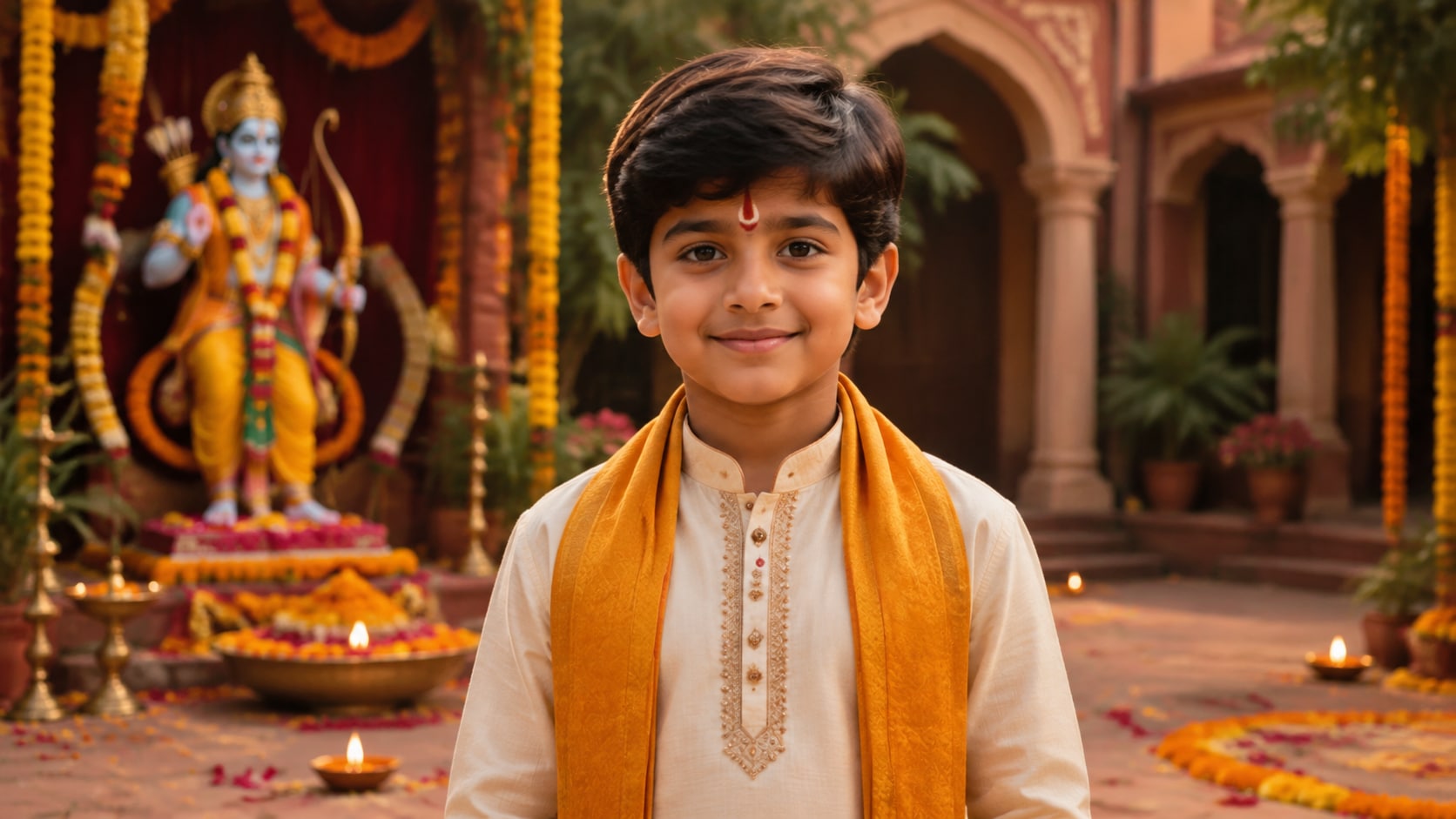 Nano Banana model creating Dussehra boy prompt style variants