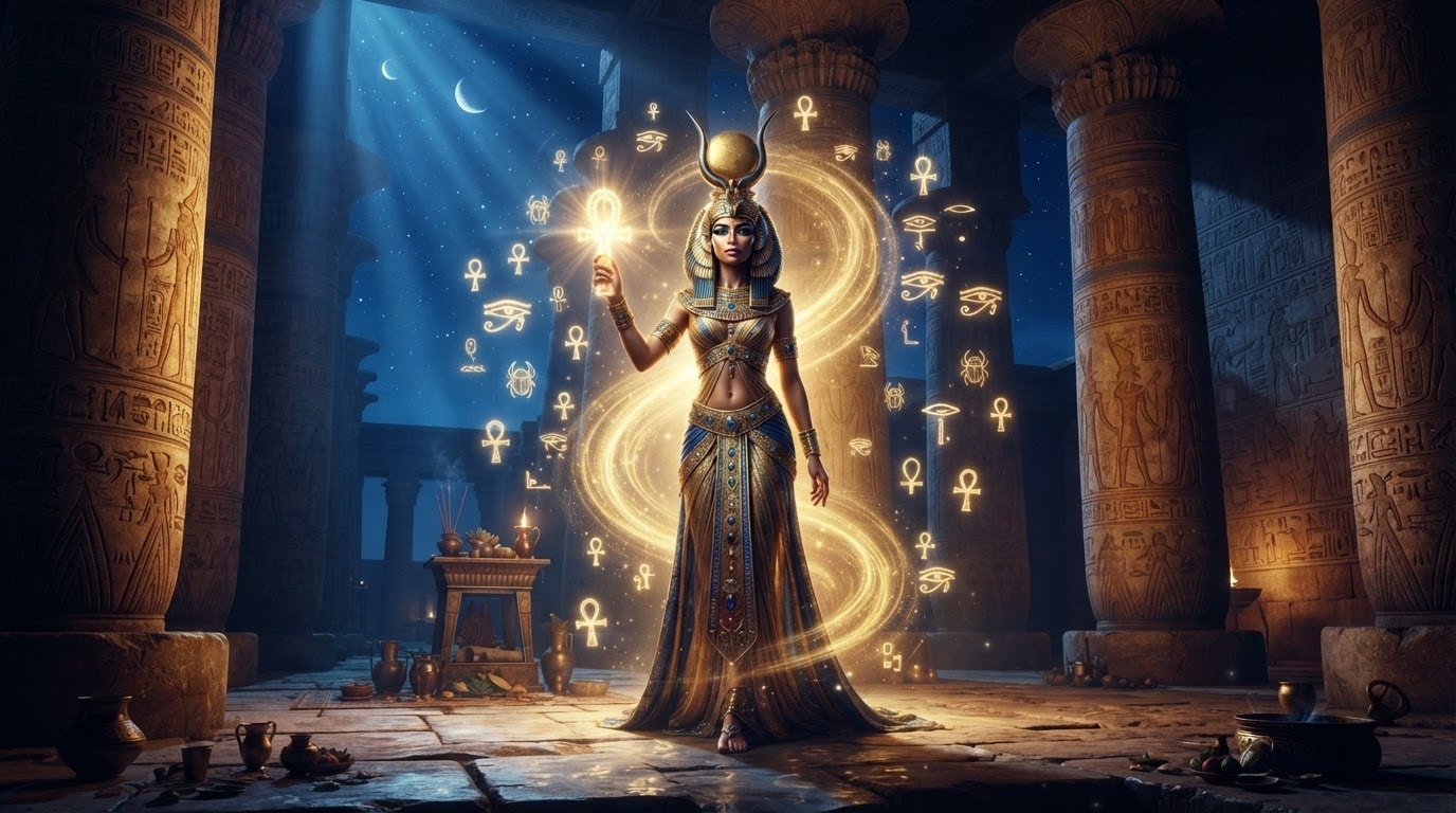 Bring ancient legends to life with an ancient egypt goddess prompt