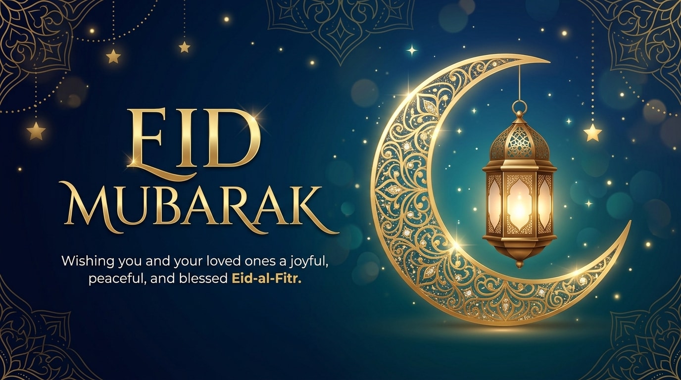 Eid Mubarak banner perfectly sized for a social media profile