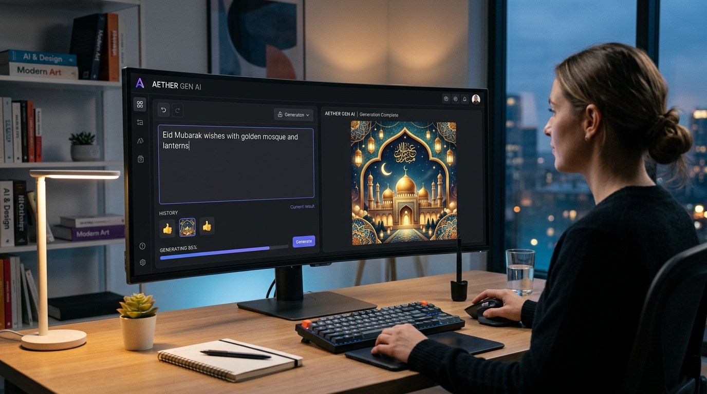 AI generated image of a mosque for Eid al Adha