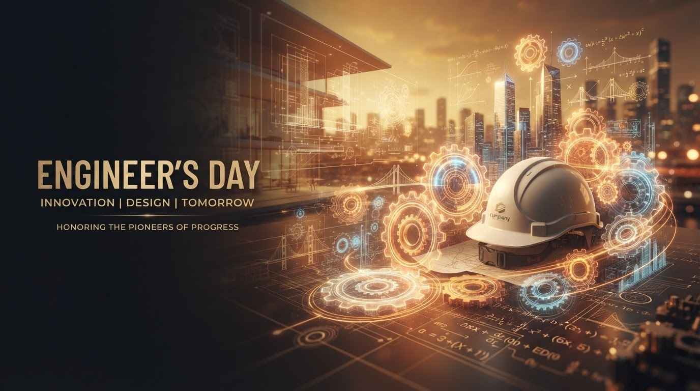 Design an Engineer's Day greeting card with precision