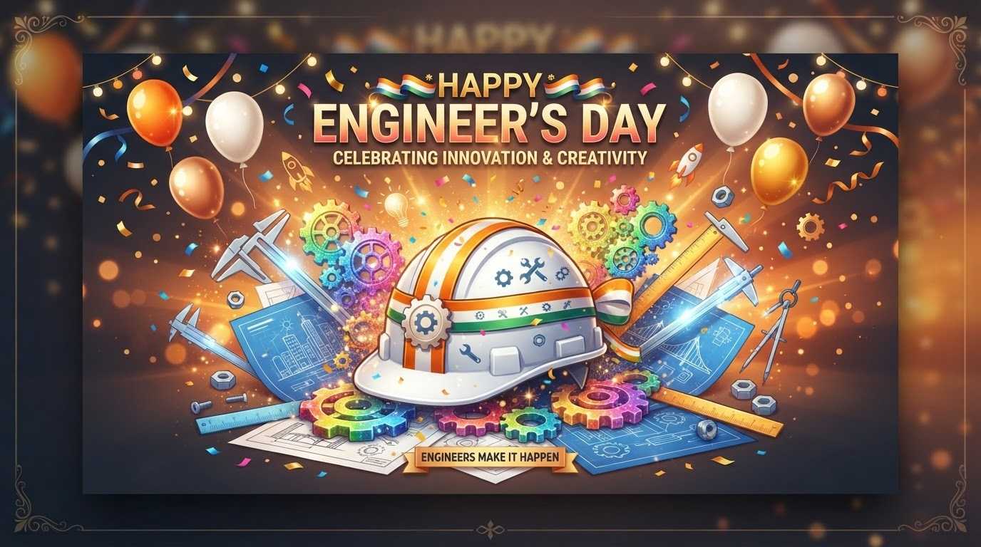 Design a vibrant happy Engineer's Day poster