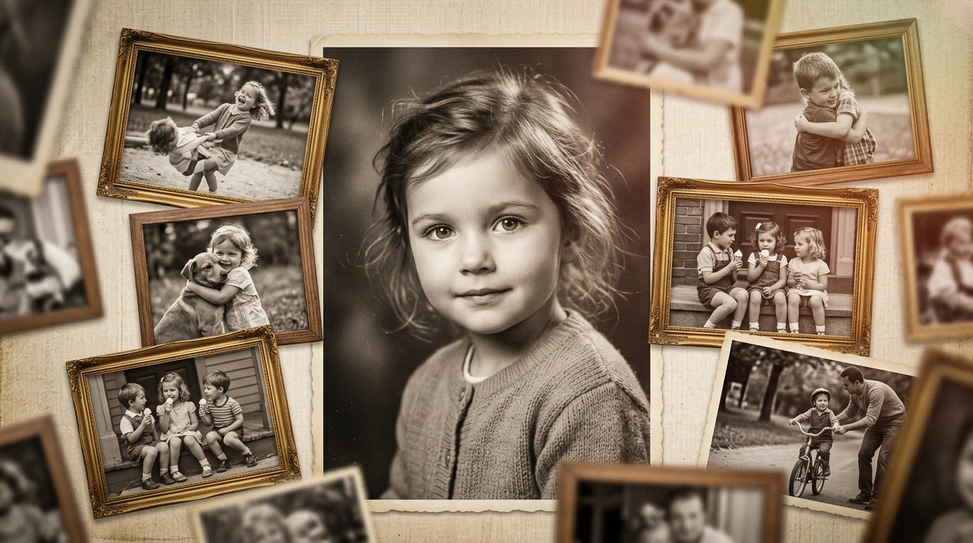 Emotional childhood photo prompt examples