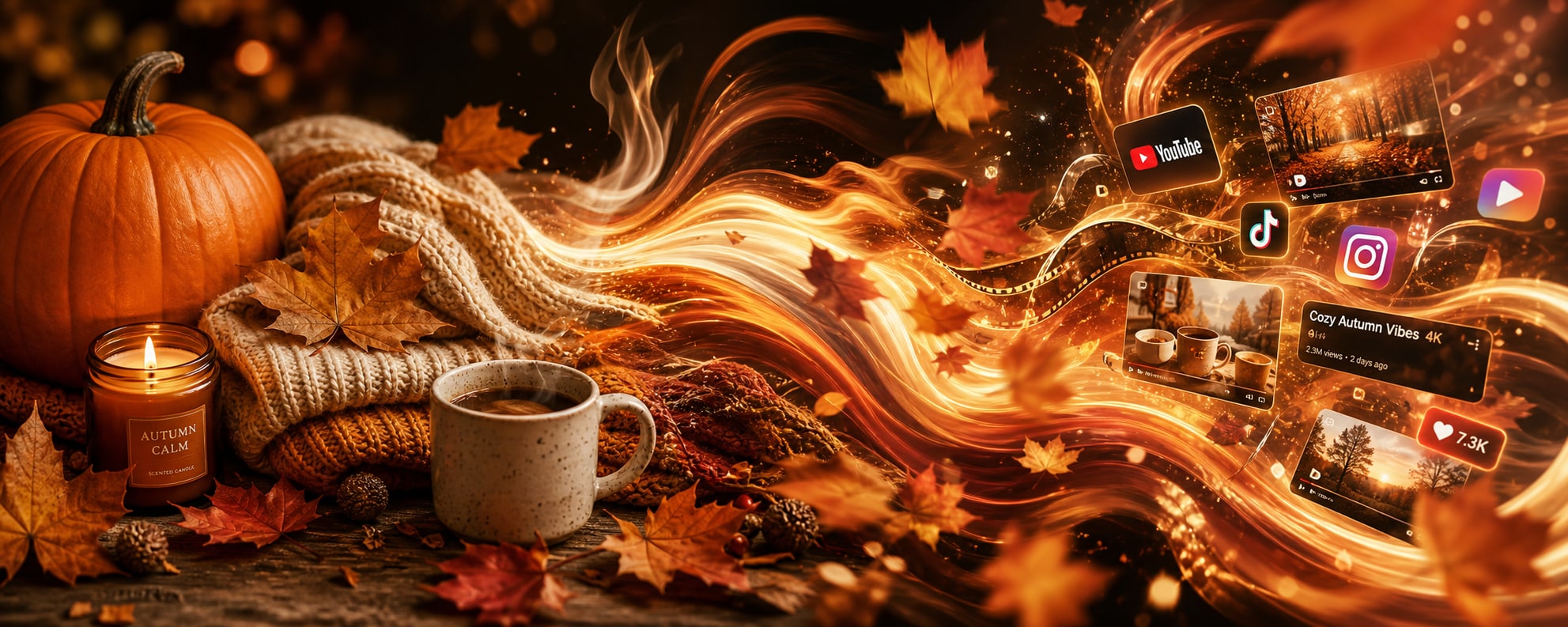 Seamless video editing with autumn AI image prompts