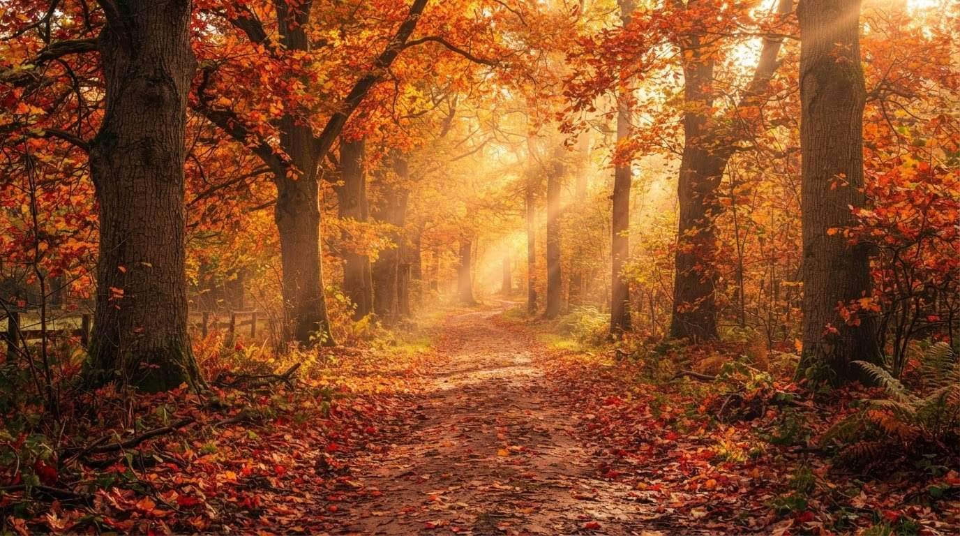 Seasonal video backgrounds with autumn leaves