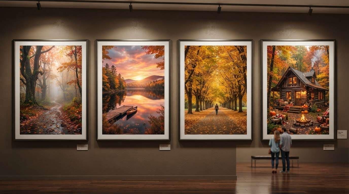 Dynamic AI stickers for fall scenery wallpapers