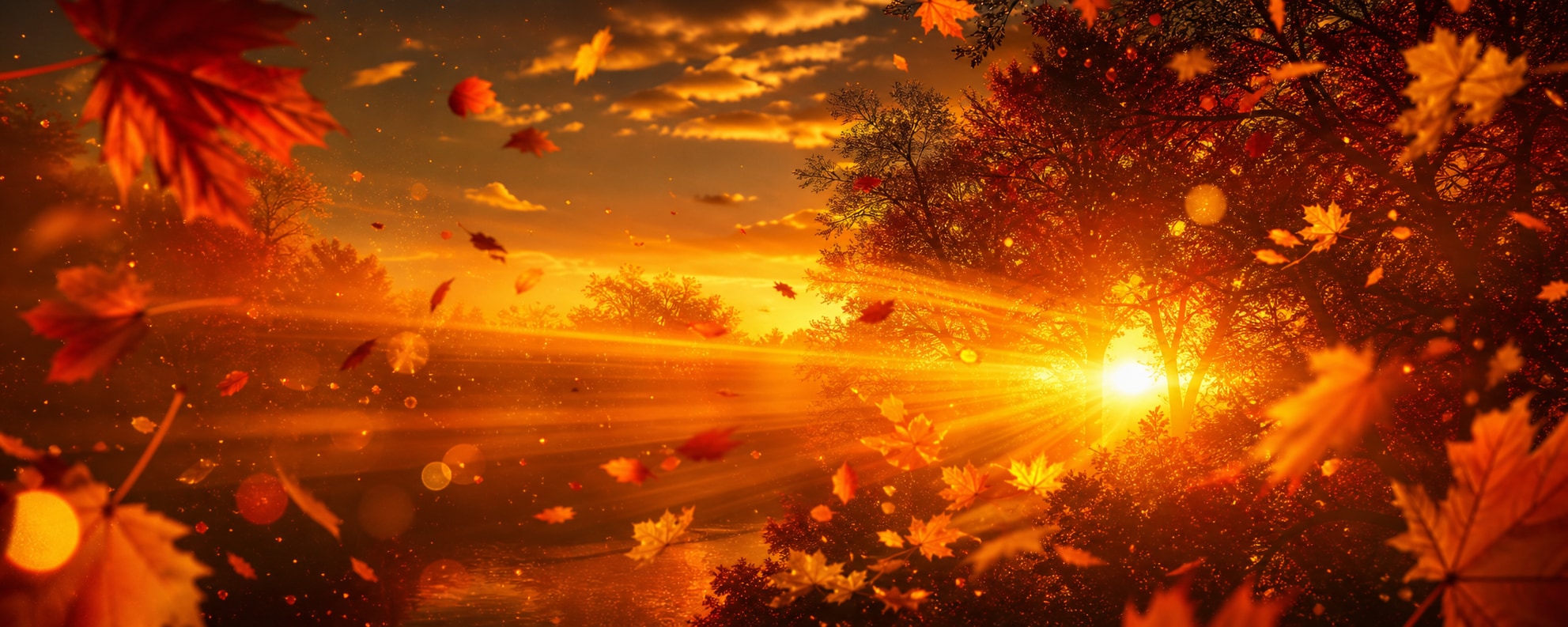 Cinematic golden hour autumn portraits generation