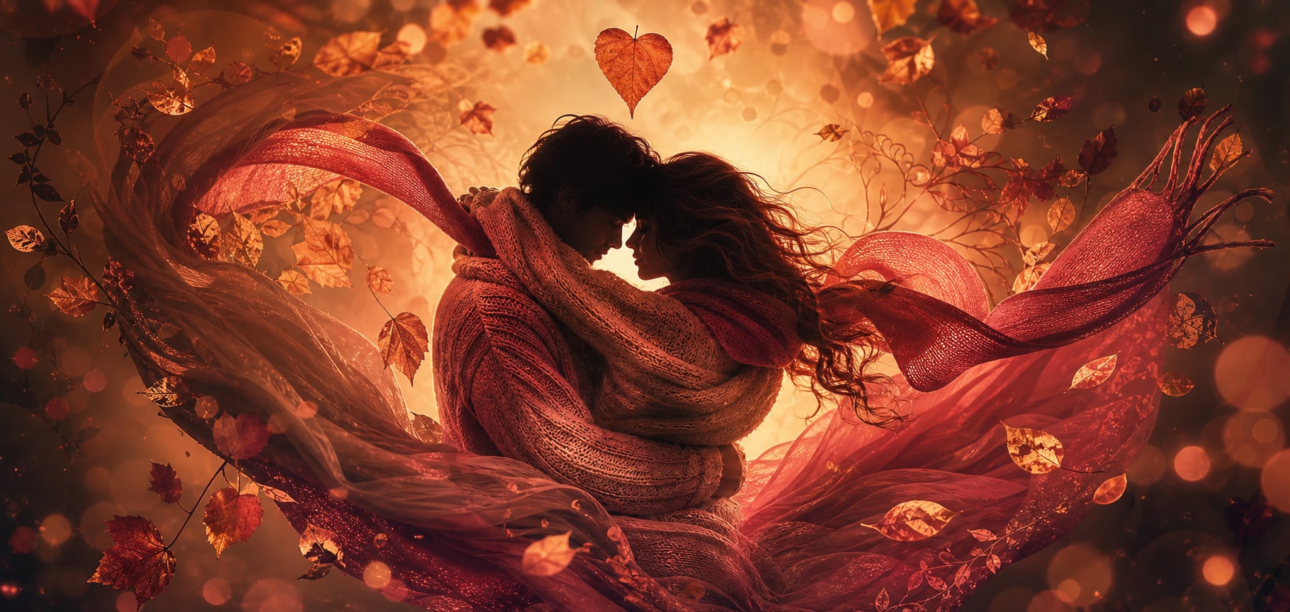Create romantic couple aesthetics with autumn prompts