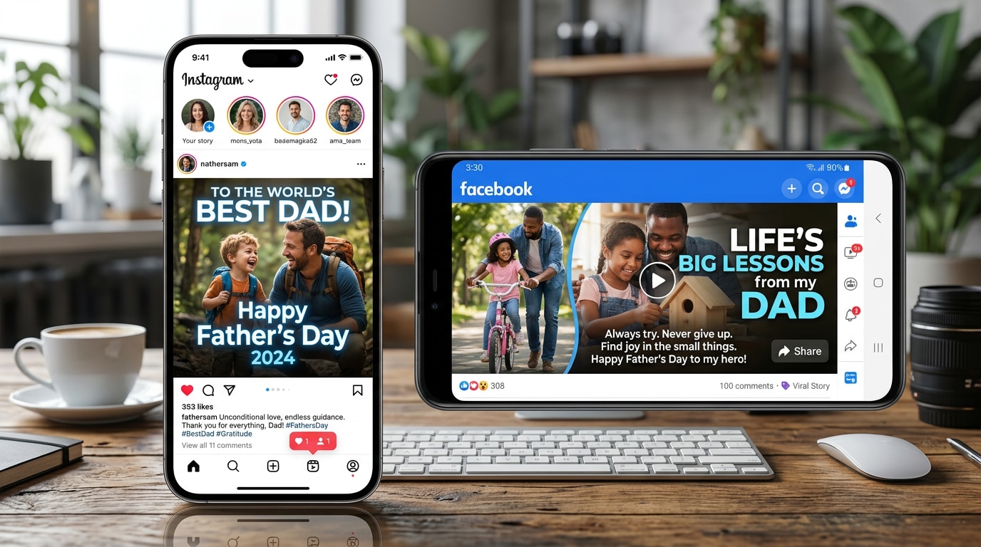 Seamless social media tributes for fathers