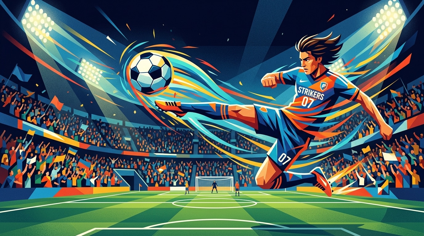 Showcase dynamic soccer action with an illustrator soccer ball