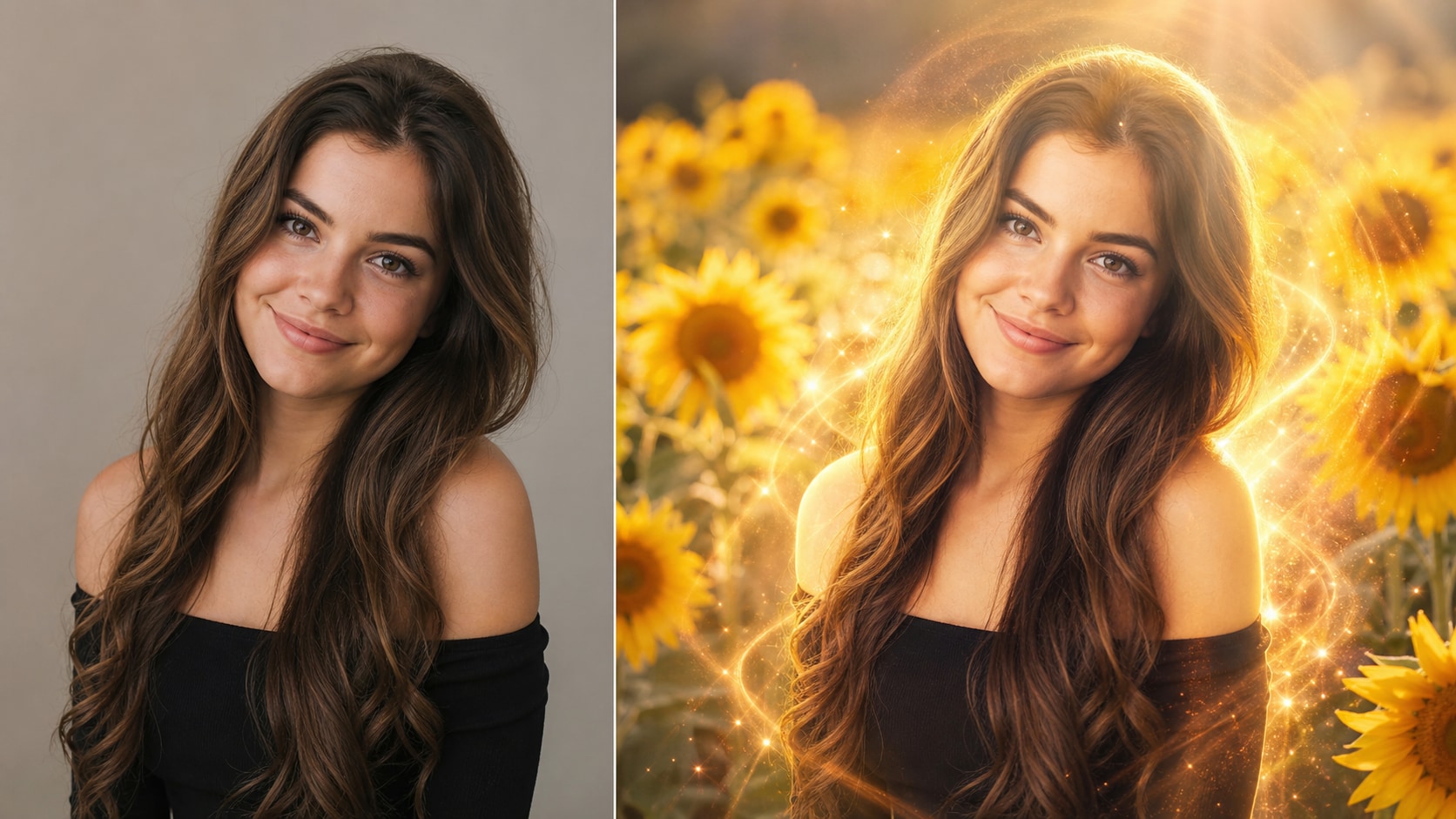 Apply flower field AI image filter in Filmora