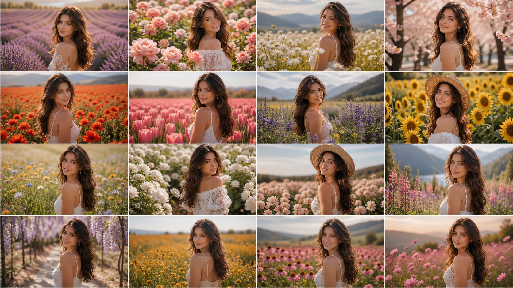 Fast AI flower field video and image creation